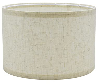 Eylkeup Paralume in tessuto, paralume medio a tamburo per lampada da tavolo, lampada da comodino e lampada da terra, in lino naturale con, 12X12X8 (Beige)