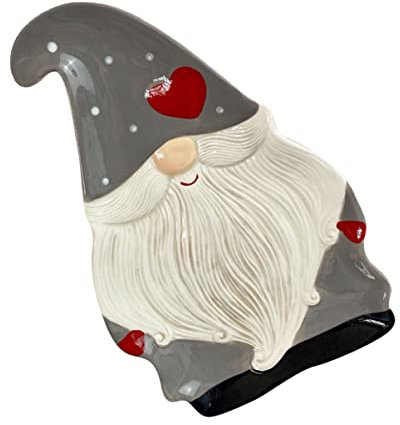 LABRIMP 1 Pc Assiette Père Noël Assiettes du Père Noël Plateau De Service en Céramique Rayon Bonbons Assiette De Fête De Noël Assiette en Céramique Plaque De Bijoux Biscuit Porcelaine