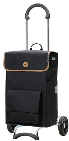 Andersen Einkaufstrolley - klappbar - 56 Liter - Kühlfach - belastbar 40 kg | Stahlgestell - Trolley - Rad Ø 15 cm - Scala Shopper Solva schwarz