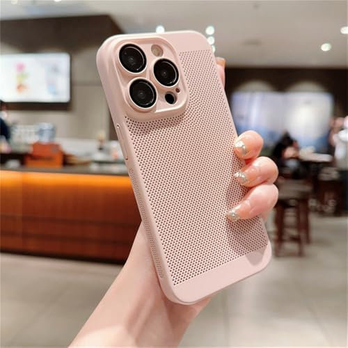 SYZLLM Custodia di raffreddamento per dissipazione del calore del PC per iPhone 15 14 13 12 11 Pro Max 14 15 Plus XS Max XR Cover, rosa, per iPhone 13 Mini