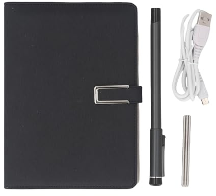 Denash Carnet Numérique avec Stylo Intelligent, Bluetooth 5.0 Synchronisation OCR en Temps Réel pour iOS Android, Dessin AI et Ensemble D'écriture de Stockage Hors Ligne (Black)