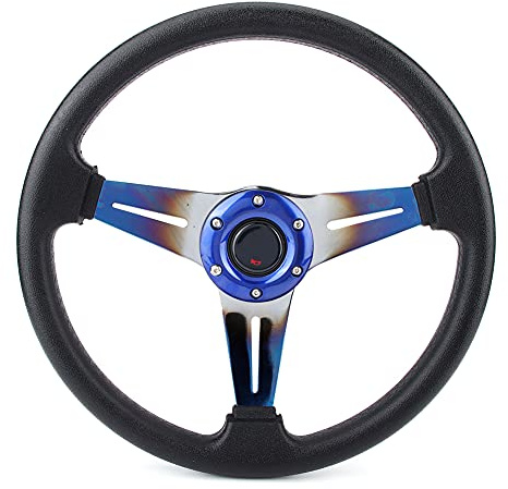 Jonlaki Universal PU Sport Racing Steering Wheel Cover - Premium Quality, Stylish Design & Easy Installation, Fits Any Vehicle