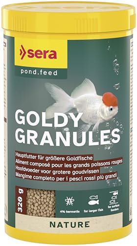 sera Goldy Granules 1000 ml | Hauptfutter für größere Goldfische | Hochwertiges Granulatfutter für Goldfische mit 4% Insektenmehl | Stärkt Abwehrkräfte & fördert Wachstum | Formstabiles Granulat