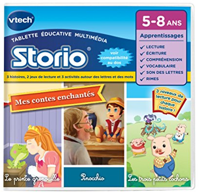 VTech - 233705 - Jeu Educatif Electronique - E-Book Animé Storio Contes Traditionnels Pinocchio + 3 Petits Cochons + La Princesse Et La Grenouille