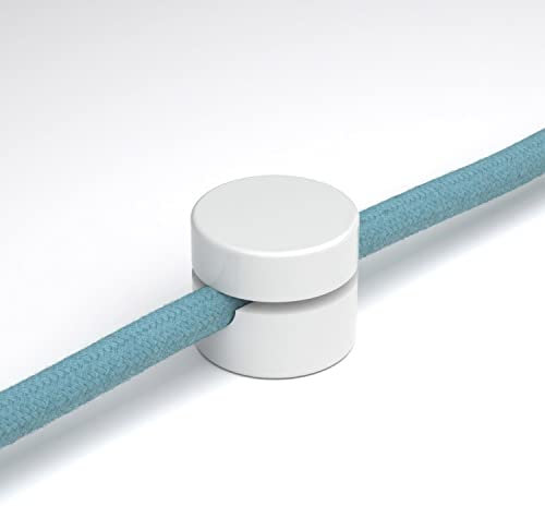 Fixation murale passe-câble universel pour câble textile pour éclairage 2x0,75 et 3x0,75 - Blanc