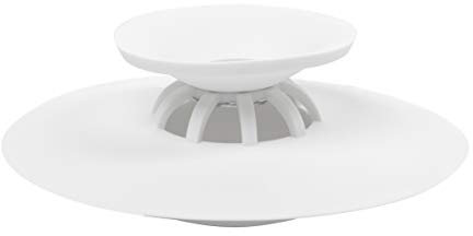 Umbra Drain Stop/Hair Catcher White Flex Badewannenstöpsel/Haarsieb Weiß Plastik, ⌀10.2 cm x 2.5 cm, Weiss