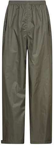 Mountain Warehouse Pakka Mens Waterproof Rain Overtrousers - Packable & Quick Dry Pants with Taped Seams & Adjustable Ankle Opening - Spring Summer, Outdoors Khaki XL