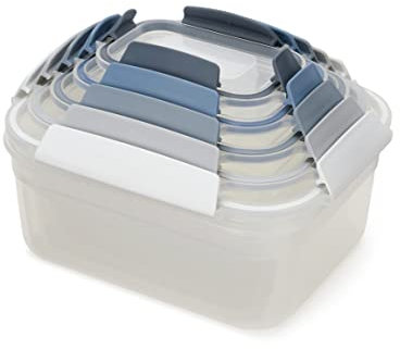 Joseph Joseph Nest Lock, 5 Stück Kunststoff Küche Lebensmittel Lagerung aufbewahrungsbox mit Deckel, auslaufsicher, luftdicht, platzsparend, BPA frei- Blau