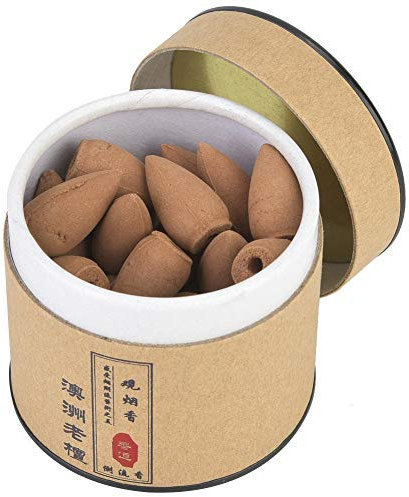 HEEPDD Conos de Incienso, 40 Piezas de reflujo Natural de sándalo con Flujo de Humo, Grano fragante para Uso Interior, relajación, positividad, Yoga, meditación