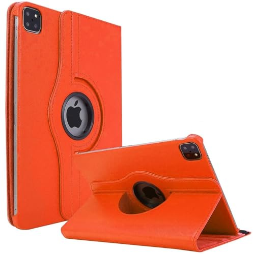 World biz Étui rotatif pour iPad Pro 12,9 pouces (6ème/5ème/4ème génération 2022/2021/2020) Support pivotant à 360 degrés Folio en cuir intelligent avec fonction veille/réveil automatique (Orange)
