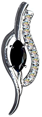 Ciondolo in argento Sterling 925 con zirconi, stile Liberty, stile Nouveau, idea stravagante, alla moda, bianco e trasparente