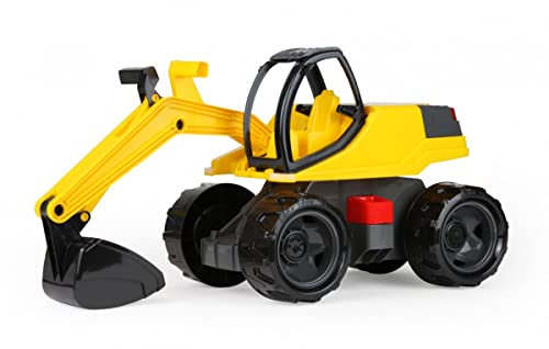 LENA - Riesenbagger Giga Trucks ca. 80 cm, 360° drehbar, XXL Baufahrzeuge, hohe Tragfähigkeit, für Kinder ab 3 Jahren, 2141, Mehrfarbig
