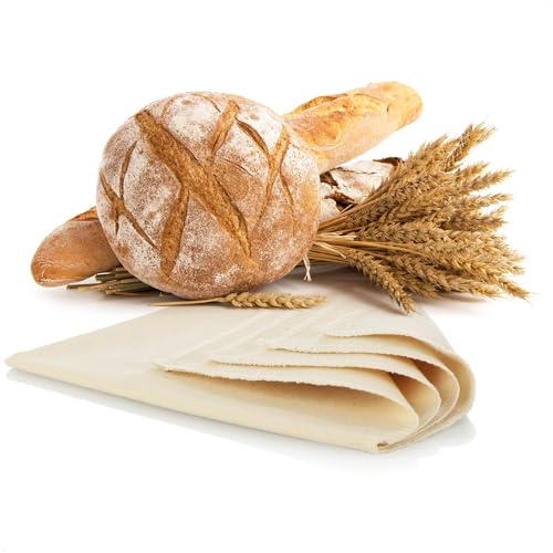 Robin Goods® Leinentuch zum Brot backen - Teigtuch aus 100% Naturleinen - Bäckerleinen zur Teigzubereitung und zum Backen (120x75cm - 1 Stück)