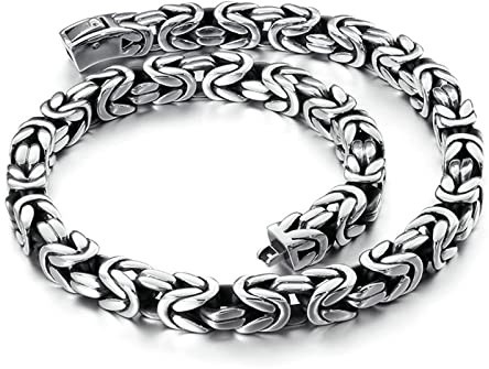 Beydodo Silber Kette Edelstahl Herren 60-62CM, Königskette 10MM Breite Hip Hop Halskette ohne Anhänger Partnerkette für Männer Jugend