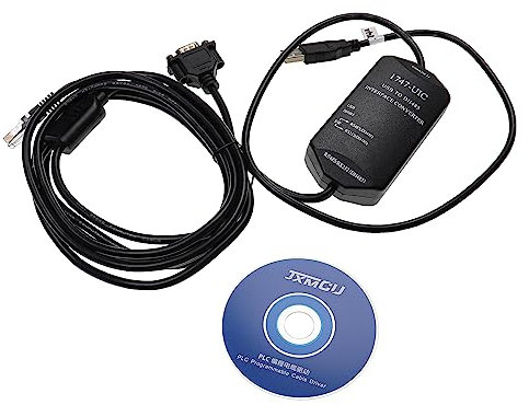 vhbw Programmierkabel RS-232 kompatibel mit ABSLC5/01/02/03/05 Funkgerät - Seriell Adapter mit Treiber CD, 300 cm, Schwarz