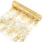 Tischläufer Gold, Tischdecke Glänzend Tischdeko Hochzeitsdeko Golden Polyester Tischband Metallic für Ostern Geburtstage Hochzeit Party Deko (28 cm×10M)