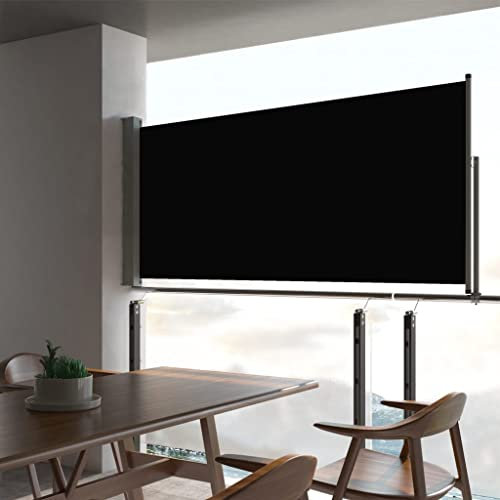 INLIFE Toldo lateral extensible 60 × 300 cm negro
