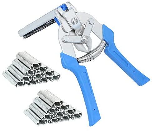 MOGOULUA Hog Set di Pinze per Anelli per Animali Domestici con 1200 Pinze per Recinzioni Anelli Clip per Recinzioni Materassi Auto Cuscini per Divani Recinzioni Animali Domestici Gabbie (blu)