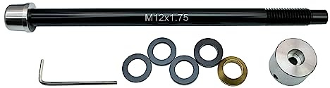 ODIER Fahrradtrainer Steckachsenadapter für Wahoo Kckr Snap M12 1.0 1.5 1.75 Gewindesteigung 159 bis 185 mm Schaftlänge, passend für die meisten 142 148 Naben (M12 x 1,75)