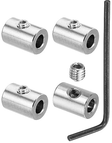 PATIKIL Abrazadera de Cable 7mm con M6 Hexagonal Tornillo Llave Plata 4uds | Agujero Alambre Cuerda Clips Juego, 304 Inoxidable Acero, Único Agujero, Bloqueo Cable Abrazaderas Clip