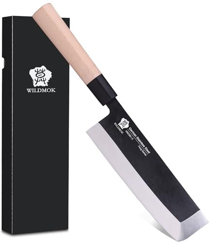 WILDMOK 19,4 cm Nakiri Coltello Asiatico Usuba Coltello Vegetale Tedesco Lama In Acciaio Inox & Maniglia Tradizionale In Legno