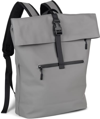 styleBREAKER Unisex Rucksack Väska Wasserfest i Seesack Optik, Ryggsäck Väskor, Enfärgad Dragkedja, Laptop Fach, 02012408, Färg: Grå, Taglia Unica