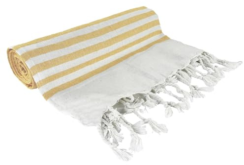 SONIT Serviette de plage unisexe en coton – Serviette de plage, piscine ou pique-nique, ultra légère, séchage rapide, serviette de plage antisable 90 x 170 cm – Jaune