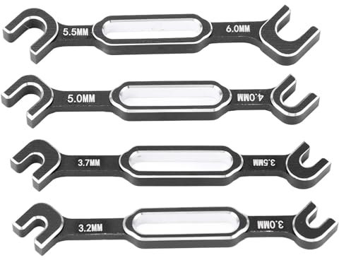 4PCS RC Car Wrench Adjustment Push Rod, 3.0‑6.0mm Turnbuckle Nut Ball Joint Remover for RC Car Boat Drone Model Repair Tool Replacement Parts (Black)