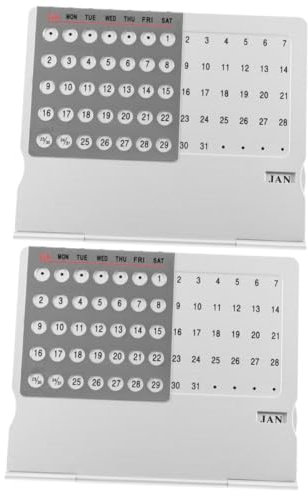 STOBOK 2St Schreibtischkalender immerwährender kalender perpetual calendar jahreskalender Kalenderverzierung Zeitplan Kalender Dekorationskalender Kalender für den Schreibtisch Metall