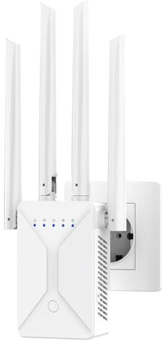 Ripetitore WiFi Potente per Casa, COTDLNK Amplificatore WiFi Potente Domestico Ripetitore Internet Segnale Wireless fino a 225㎡ | 1200Mbps | Dual-Band 2.4G e 5G | Installazione Semplice