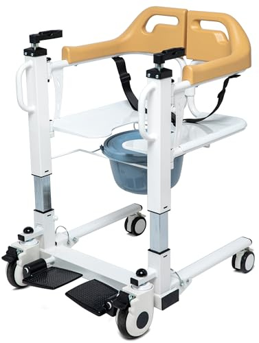 Patient Lift Transfer Chair for Home, Transfer Lift Chair for Seniors, Easy to Use, Shower Chair, Bedside Commode, Weight 290 lbs, Ships from USA