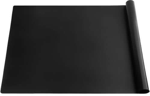 Silicone Mats for Worktops, 80x60cm Extra Large Table Protector, Black | Desk Protector Mat, Heat Resistant, Waterproof, Non-Slip, Worktop Saver for Countertops, Kitchen, Crafts