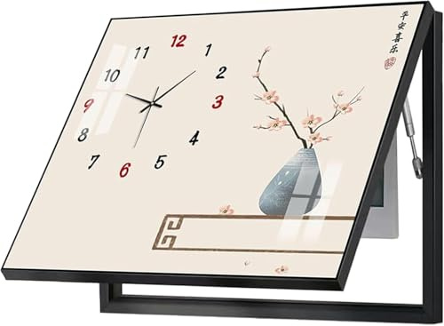 TMKDNNKG Décoration Murale de Compteur électrique, Tableau décoratif de boîtier de Compteur électrique, élégant Couvercle de Panneau électrique au Design d'horloge, adapté au Bureau et à la Maison, R