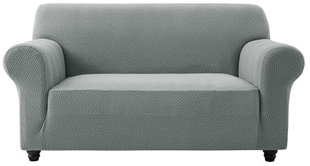 AMEHA High Stretch Sofa Cover 2 Seater Spandex Elastic Fit Slipcovers T Shape Non Slip Loveseat Couch Covers Furniture Protector - 2 Seater, Grey