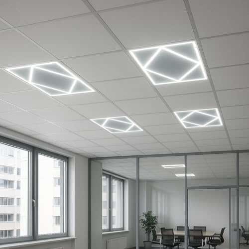 600x600 LED Panel Light 80W 8000lm 6500K Cool White Daylight Diamond Diffuser Commercial Office Shop Warehouse Suspended Grid Ceiling Lighting Panel Tile Energy Saving 5 Year Warranty Trade Quality