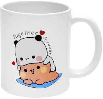 XRVRILE mugg aesthetic för Bubu Dudu 330 ml, keramikmugg för Dudu Bubu, söt mugg för te och kaffe, björn och panda roliga koppar, roliga kaffekoppar som bästa present