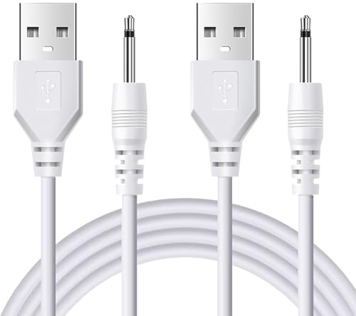 Guthrie 2 Pcs USB DC Charging Cable 2.5mm,USB 2.0 to DC 5V Connector,vibrator charger,2.5mm DC Charger Cord Fast Charging Replacement Cable 40Inch