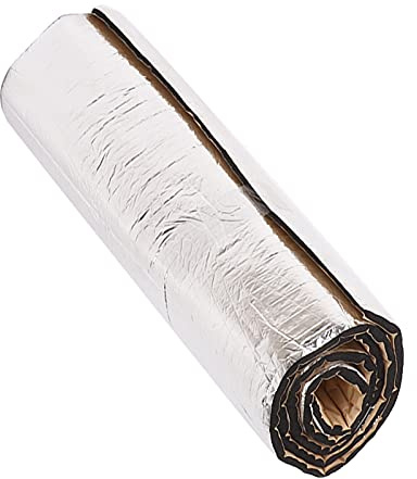 Yosoo Health Gear Tapis en Mousse D'isolation Phonique et Thermique pour Voiture, 200x50cm, Tampon en Coton en Caoutchouc et Feuille D'aluminium de 10mm D'épaisseur pour Capot, Portes et Roues
