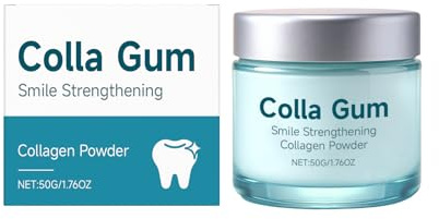 Goma Pegamento - Polvo de Colágeno para Dientes, Polvo de Higiene Bucal Fortalecedor de la Sonrisa con Colágeno e Hidroxiapatita, Pasta de Dientes en Polvo para Protección de Encías y Esmalte para Uso