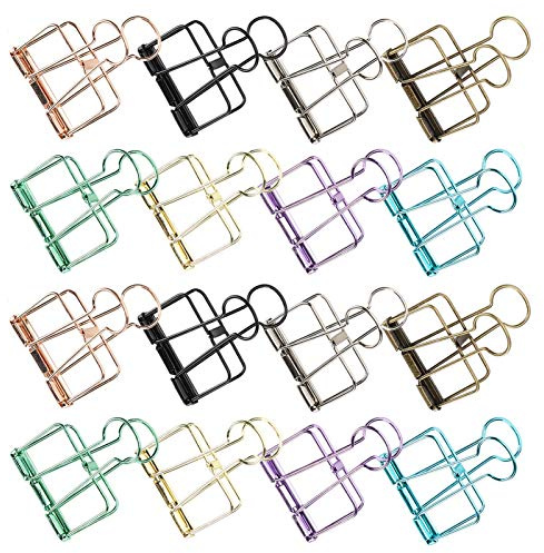 SPYMINNPOO Clips de Carpeta Multicolores de Cola de Milano Hueca, Clips de Alambre de Metal Fuertes para Organizar Archivos y Bolsas de Refrigerios, 16 de Papel, Herramienta Decorativa para Oficina