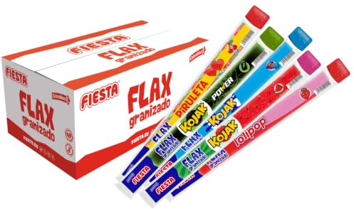 Flax Granizado Fiesta - Formato 96 Uds de 65ml | Sabores: Piruleta, Kojak Power, Pintalenguas, Sandia y Lolipop |