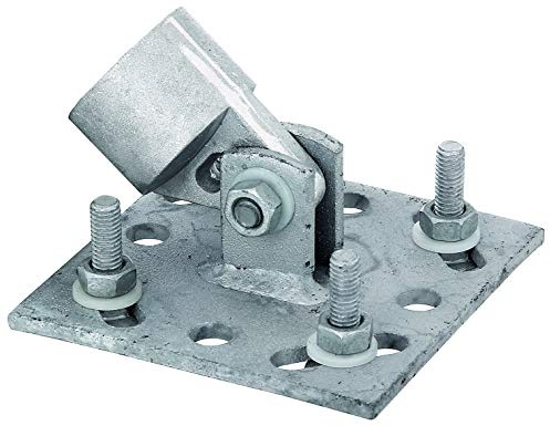Alberts 658557 Strebenplatte | feuerverzinkt | Größe 100 x 100 mm | für Pfosten-Ø 34 mm