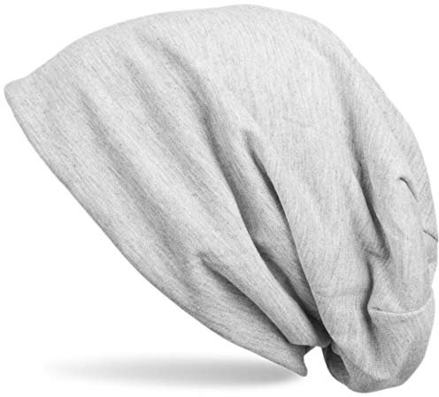 styleBREAKER Unisex Stoff Beanie Mütze einfarbig, leicht und weich, Longbeanie Slouch Beanie 04024018, Farbe:Hellgrau meliert