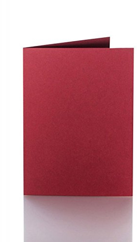 Paper24 50 Faltkarten in ca. 100 x 150 mm (für C6 Umschläge), Grammatur: 240 g/m², Farbe: 24 Bordeaux