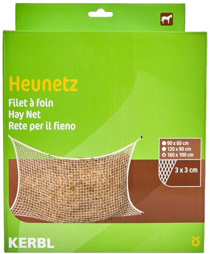 Kerbl Heunetz (Farbe weiß, für die 24 Stunden-Fütterung, L x B 160 x 100 cm, Maschenweite 3 x 3 cm, extrem reißfest und langlebig) 322000