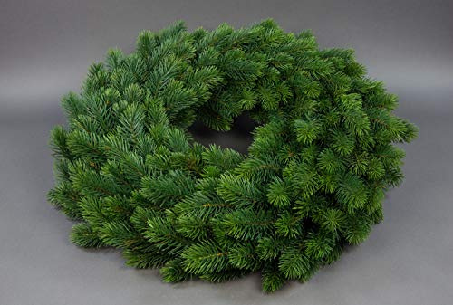 Seidenblumen Roß Edel Tannenkranz 60cm YF mit runden Kunststoffnadeln künstliche Tannenkränze Spritzguss 100% PE Kunststoff