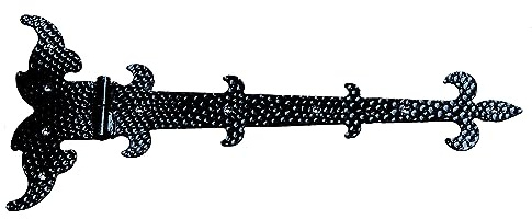 UHRIG Ladenband 52cm lang, DIN links, Schmiedeeisen antik schwarz beschichtet, Scharnier, Beschlag für Fensterläden, Schranktür uvm.