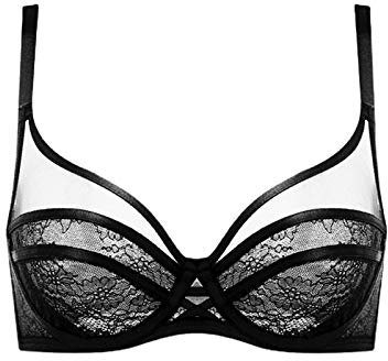 Damen Minimizer-BHs, klassischer Alltags-BH, mit Bügel, volle Figur, Spitze, Übergröße, vollständige Abdeckung, ungepolsterter Bralette (Farbe: Schwarz, Größe: 85C)