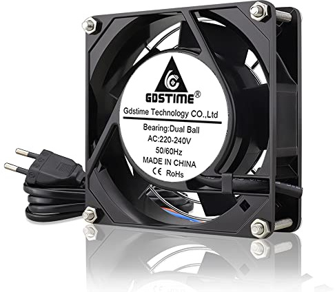 GDSTIME 230V Lüfter 92mm AC 92x25mm 220V Lüfter Dual Kugellager Axiallüfter | lüfter 92mm 230v gehäuselüfter 92mm 220v für pc computer laptop