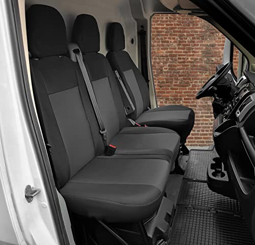 KegelBlazusiak Sitzbezüge passgenau Schonbezüge Roco geeinget für Ford Transit Custom Automat 2018-2021 Erste Reihe 3-Sitzer